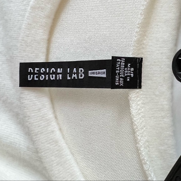 Design Lab White Soft Cold Shoulder Long Sleeve Sweatshirt Size Small - Picture 6 of 6